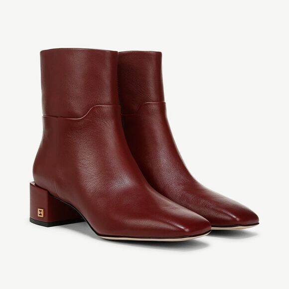 Franco Sarto Flexa Fabiene Leather Bootie Burgundy Size 9 - Picture 1 of 11